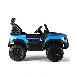 Babyhug POBO Battery Operated Ride on Jeep with Music & LED Lights - Blue| Rechargeable Battery| Openable Doors| Built-in Music & AUX|Remote Control|Easy to Assemble| Forward Reverse & Swing Function