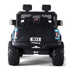 Babyhug POBO Battery Operated Ride on Jeep with Music & LED Lights - Blue| Rechargeable Battery| Openable Doors| Built-in Music & AUX|Remote Control|Easy to Assemble| Forward Reverse & Swing Function