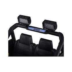 Babyhug POBO Battery Operated Ride on Jeep with Music & LED Lights - Blue| Rechargeable Battery| Openable Doors| Built-in Music & AUX|Remote Control|Easy to Assemble| Forward Reverse & Swing Function