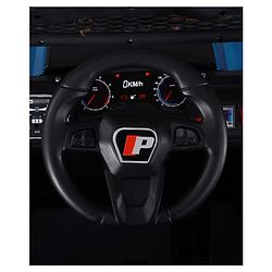 Babyhug POBO Battery Operated Ride on Jeep with Music & LED Lights - Blue| Rechargeable Battery| Openable Doors| Built-in Music & AUX|Remote Control|Easy to Assemble| Forward Reverse & Swing Function