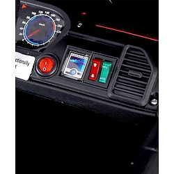 Babyhug Battery Operated Ride on Jeep with LED Lights - Red| Rechargeable Battery| Openable Doors| Built-in Music & AUX| Remote Control| Easy to Assemble| Forward Reverse & Swing| Indoor Outdoor Toy