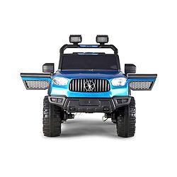 Babyhug Battery Operated Ride on Jeep with LED Lights -Blue| Rechargeable Battery| Openable Doors| Built-in Music & AUX| Remote Control| Easy to Assemble| Forward Reverse & Swing| Indoor Outdoor Toy