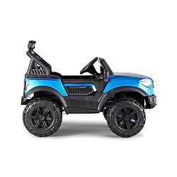 Babyhug Battery Operated Ride on Jeep with LED Lights -Blue| Rechargeable Battery| Openable Doors| Built-in Music & AUX| Remote Control| Easy to Assemble| Forward Reverse & Swing| Indoor Outdoor Toy