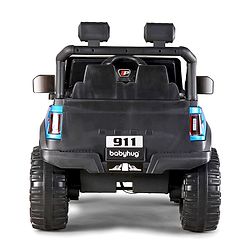 Babyhug Battery Operated Ride on Jeep with LED Lights -Blue| Rechargeable Battery| Openable Doors| Built-in Music & AUX| Remote Control| Easy to Assemble| Forward Reverse & Swing| Indoor Outdoor Toy