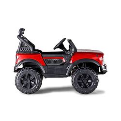 Babyhug Battery Operated Ride on Jeep with LED Lights -Red| Rechargeable Battery| Openable Doors| Built-in Music & AUX| Remote Control| Easy to Assemble| Forward Reverse & Swing| Indoor Outdoor Toy