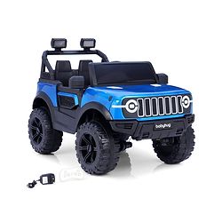 Babyhug Battery Operated Ride on Jeep with LED Lights -Red| Rechargeable Battery| Openable Doors| Built-in Music & AUX| Remote Control| Easy to Assemble| Forward Reverse & Swing| Indoor Outdoor Toy