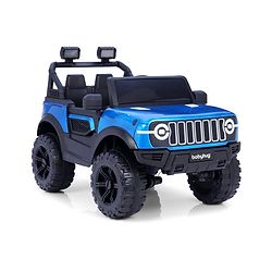 Babyhug Battery Operated Ride on Jeep with LED Lights -Red| Rechargeable Battery| Openable Doors| Built-in Music & AUX| Remote Control| Easy to Assemble| Forward Reverse & Swing| Indoor Outdoor Toy