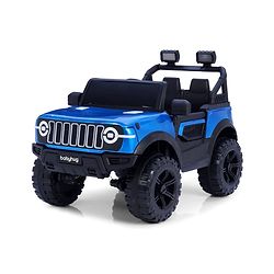 Babyhug Battery Operated Ride on Jeep with LED Lights -Red| Rechargeable Battery| Openable Doors| Built-in Music & AUX| Remote Control| Easy to Assemble| Forward Reverse & Swing| Indoor Outdoor Toy