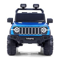Babyhug Battery Operated Ride on Jeep with LED Lights -Red| Rechargeable Battery| Openable Doors| Built-in Music & AUX| Remote Control| Easy to Assemble| Forward Reverse & Swing| Indoor Outdoor Toy