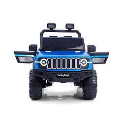 Babyhug Battery Operated Ride on Jeep with LED Lights -Red| Rechargeable Battery| Openable Doors| Built-in Music & AUX| Remote Control| Easy to Assemble| Forward Reverse & Swing| Indoor Outdoor Toy