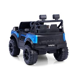 Babyhug Battery Operated Ride on Jeep with LED Lights -Red| Rechargeable Battery| Openable Doors| Built-in Music & AUX| Remote Control| Easy to Assemble| Forward Reverse & Swing| Indoor Outdoor Toy