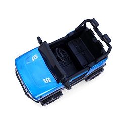 Babyhug Battery Operated Ride on Jeep with LED Lights -Red| Rechargeable Battery| Openable Doors| Built-in Music & AUX| Remote Control| Easy to Assemble| Forward Reverse & Swing| Indoor Outdoor Toy