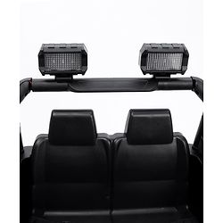 Babyhug Battery Operated Ride on Jeep with LED Lights -Red| Rechargeable Battery| Openable Doors| Built-in Music & AUX| Remote Control| Easy to Assemble| Forward Reverse & Swing| Indoor Outdoor Toy