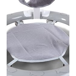 Babyhug 360° Musical Baby Walker with Lights  Grey| 3-Level Height Adjustment| Detachable Play & Feeding Tray| Compact Fold| Smooth Swivel Wheels| Cushioned Seat| 624 Months| Removable Foot Mat