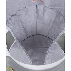 Babyhug 360° Musical Baby Walker with Lights  Grey| 3-Level Height Adjustment| Detachable Play & Feeding Tray| Compact Fold| Smooth Swivel Wheels| Cushioned Seat| 624 Months| Removable Foot Mat