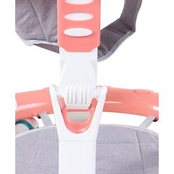 Babyhug 360° Musical Baby Walker with Lights  Grey| 3-Level Height Adjustment| Detachable Play & Feeding Tray| Compact Fold| Smooth Swivel Wheels| Cushioned Seat| 624 Months| Removable Foot Mat