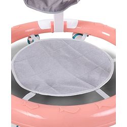 Babyhug 360° Musical Baby Walker with Lights  Grey| 3-Level Height Adjustment| Detachable Play & Feeding Tray| Compact Fold| Smooth Swivel Wheels| Cushioned Seat| 624 Months| Removable Foot Mat
