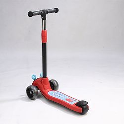 Babyhug Crab Kids Scooter with LED Wheels - Red| Adjustable Height| Lean-to-Steer| Toy for 3+ Yrs Boys & Girls|Sport Gift| Physical Activity| Plug & Play
