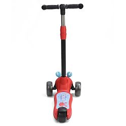 Babyhug Crab Kids Scooter with LED Wheels - Red| Adjustable Height| Lean-to-Steer| Toy for 3+ Yrs Boys & Girls|Sport Gift| Physical Activity| Plug & Play