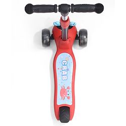 Babyhug Crab Kids Scooter with LED Wheels - Red| Adjustable Height| Lean-to-Steer| Toy for 3+ Yrs Boys & Girls|Sport Gift| Physical Activity| Plug & Play