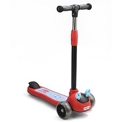 Babyhug Crab Kids Scooter with LED Wheels - Red| Adjustable Height| Lean-to-Steer| Toy for 3+ Yrs Boys & Girls|Sport Gift| Physical Activity| Plug & Play