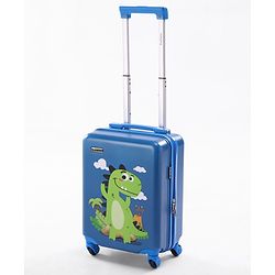 Babyhug Kids Travel Trolley Suitcase 18 inch with Wheels & Backpack 15 inch Set Shock-Resistant Shell| Telescopic Handle Water-Resistant Smooth Wheels Lightweight Carry-On Easy Zipper Closure - Blue