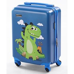 Babyhug Kids Travel Trolley Suitcase 18 inch with Wheels & Backpack 15 inch Set Shock-Resistant Shell| Telescopic Handle Water-Resistant Smooth Wheels Lightweight Carry-On Easy Zipper Closure - Blue