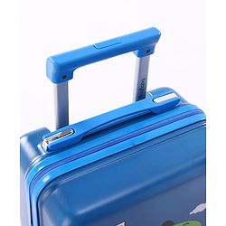 Babyhug Kids Travel Trolley Suitcase 18 inch with Wheels & Backpack 15 inch Set Shock-Resistant Shell| Telescopic Handle Water-Resistant Smooth Wheels Lightweight Carry-On Easy Zipper Closure - Blue