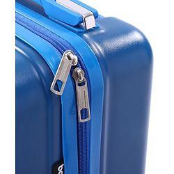 Babyhug Kids Travel Trolley Suitcase 18 inch with Wheels & Backpack 15 inch Set Shock-Resistant Shell| Telescopic Handle Water-Resistant Smooth Wheels Lightweight Carry-On Easy Zipper Closure - Blue