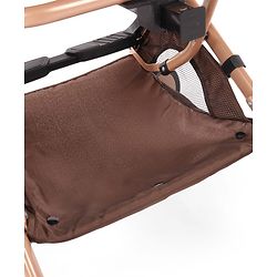 Babyhug Standard Baby Stroller with Integrated Trolley Handle - Beige | Reclining Seat| Safety Harness| Compact Fold| Lightweight Travel-Friendly| Swivel Wheel with Lock| Rear Wheels with Brake