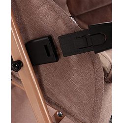 Babyhug Standard Baby Stroller with Integrated Trolley Handle - Beige | Reclining Seat| Safety Harness| Compact Fold| Lightweight Travel-Friendly| Swivel Wheel with Lock| Rear Wheels with Brake