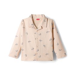 Babyhug Cotton Knit Full Sleeves Co-ord Night Suit With Shark Print - Light Pink