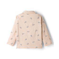 Babyhug Cotton Knit Full Sleeves Co-ord Night Suit With Shark Print - Light Pink