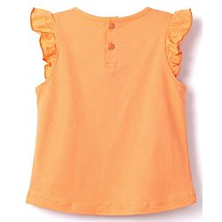 Babyhug Cotton Knit Frill Sleeves Tropical Theme Printed Frock with Inner Tee & Bow Applique - Multicolor