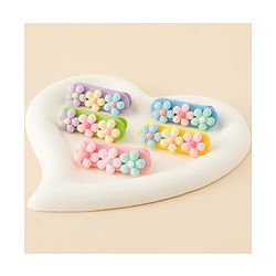 Babyhug Snap Clips Free Size with Floral Applique Pack of 5 - Multicolor