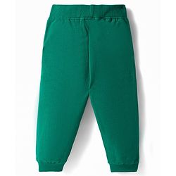 Babyhug Terry Knit Full Sleeves T-Shirt & Lounge Pant Set with Bear Print & Patch - Green