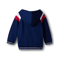 Babyhug Terry Knit Full Raglan Sleeves Hooded T-Shirt & Lounge Pant Set With Number Print - Navy Blue