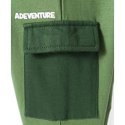 Babyhug Terry Knit Full Sleeves Hooded Sweatshirt & Lounge Pant Set With Adventure Print - Green