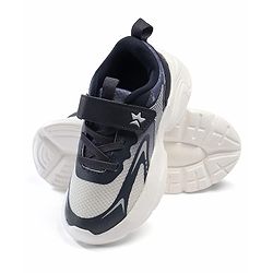 Cute Walk by Babyhug Velcro Closure Solid Sneaker Shoes - Navy Blue