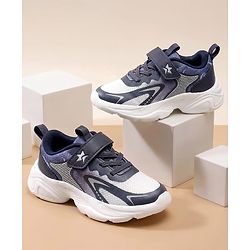 Cute Walk by Babyhug Velcro Closure Solid Sneaker Shoes - Navy Blue