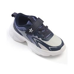 Cute Walk by Babyhug Velcro Closure Solid Sneaker Shoes - Navy Blue