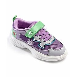 Cute Walk by Babyhug Velcro Closure Solid Sneaker Shoes - Purple