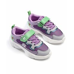 Cute Walk by Babyhug Velcro Closure Solid Sneaker Shoes - Purple