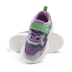 Cute Walk by Babyhug Velcro Closure Solid Sneaker Shoes - Purple