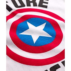 Babyhug Marvel Single Jersey Knit Half Sleeves Shirt & Shorts Set with T-Shirt & Avengers Graphic - Blue