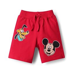 Babyhug Disney Single Jersey Knit Half Sleeves T-Shirt & Shorts Set with Mickey Mouse Graphic & Pocket Detailing - Red