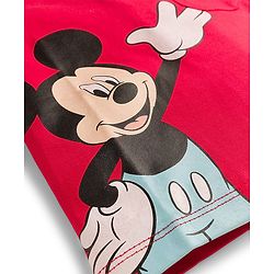 Babyhug Disney Single Jersey Knit Half Sleeves T-Shirt & Shorts Set with Mickey Mouse Graphic & Pocket Detailing - Red