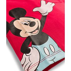 Babyhug Disney Single Jersey Knit Half Sleeves T-Shirt & Shorts Set with Mickey Mouse Graphic & Pocket Detailing - Red