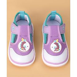 Cute Walk by Babyhug Velcro Closure Casual Shoes With Animal Applique - Purple