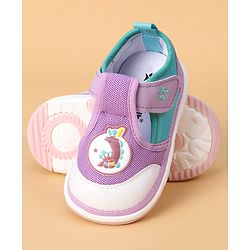 Cute Walk by Babyhug Velcro Closure Casual Shoes With Animal Applique - Purple